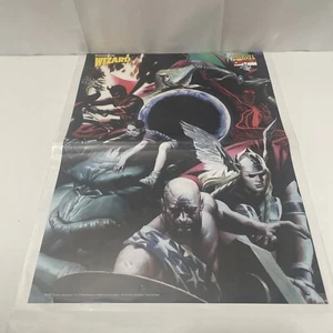 Vintage 90s double sided Wizard poster Marvel Comics Hulk Thor Spider-Man - Picture 1 of 2