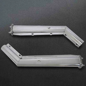 Stainless Steel 2 1/2" Bolt Pattern Pipe Mud Flap Hangers 45 Spring Loaded Pair - Picture 1 of 8