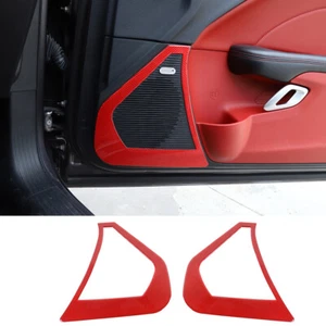 Borde de panel de altavoz interior de fibra de carbono rojo para Dodge Challenger 2015-2022 - Imagen 1 de 9