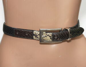 Paul Harris Genuine Snakeskin Fashion Belt - Sliver Buckle SIZE XS/S - 31" Long