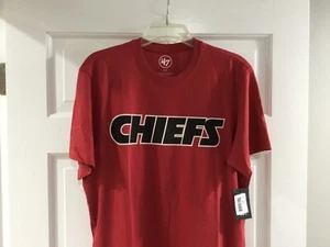 NWT-Kansas City Chiefs Men’s '47 Brand Arrowhead-BACK PRINT-T-Shirt-SIZE MEDIUM - Picture 1 of 4