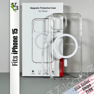Case for iPhone 15 - Crystal Clear | Sleek, Slim & Strong | Magnetic - Picture 1 of 17