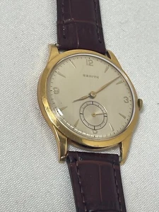 Serviced Vintage 1940s Zenith Chronograph  Watch  Solid Gold 18k Mechanical Wind - Picture 1 of 8