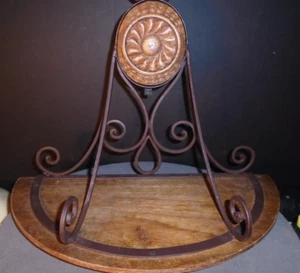 Vintage Carved Mahogany Folding Wall Hanging Shelf - Picture 1 of 3