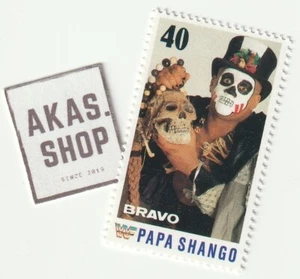 Papa Shango 1991 BRAVO Star Stamp 40 ULTRA RARO sello marca WWF Wrestling - Imagen 1 de 1