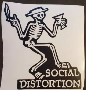 Social Distortion Skelly Skeleton with Martini die cut vinyl decal sticker 7.5" - Bild 1 von 1