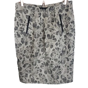 Lafayette 148 Elastic Waist Floral Textured Pencil Career Skirt 12 - Picture 1 of 9