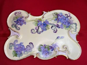 Antq CFH GDM France Charles Field Haviland Limoges Tray Platter Floral Gold Gilt - Picture 1 of 19