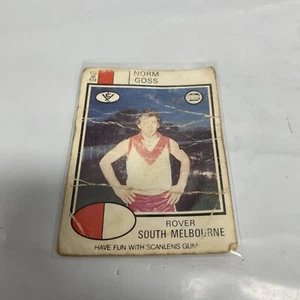 Tarjeta coleccionable original 1975 Scanlens Gum AFL VFL South Melbourne Norm Goss - Imagen 1 de 2