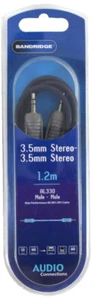 Câble PLUG JACK STÉRÉO AUDIO 1,2 m 3,5 mm mâle vers mâle BANDRIDGE AL330 - Photo 1/6