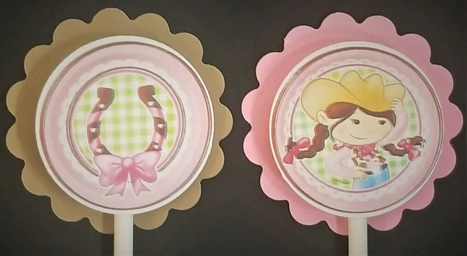 Juego de 24 adornos para cupcakes Little Cowgirl Foto 1 de 1