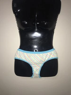 Vanity Fair White Blue Striped Hipster Bikini Panty Sissy Underwear Size Xlarge - Image 1 of 3