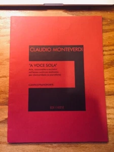 Claudio Monteverdi, "A Voce Sola," sheet music book for voice and piano, Ricordi - Picture 1 of 5