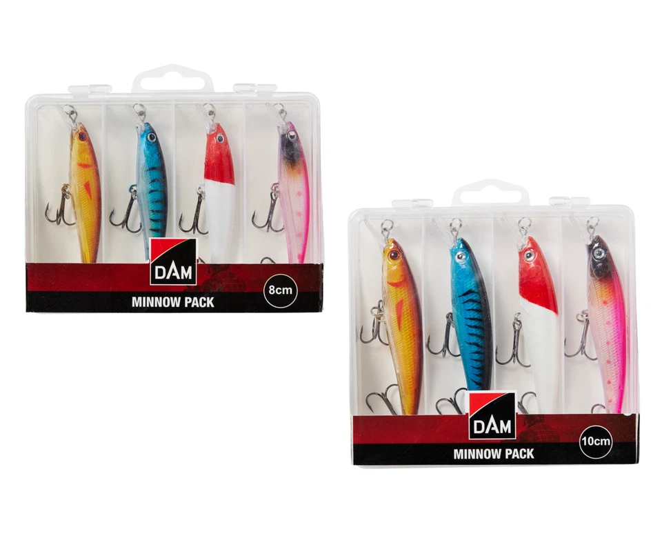 DAM Minnow Pack Wobbler Sets 4 Stück  8 - 10cm  8 - 13g versch. Farben Raubfisch - Bild 1 von 1