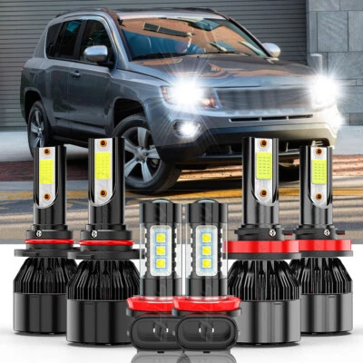 Para Jeep Compass 2016-2020 6x faros LED luces antiniebla de haz alto bajo 6000 k Foto 1 de 4