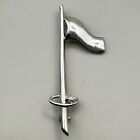 Flagstick Golf Flag Pendant Brooch Hole Ball Marker Signed Sterling Silver