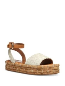 JOIE Womens Beige Mixed Media Cork Colin Open Toe Platform Sandals Shoes 7.5 M - Picture 1 of 3