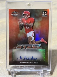 Leaf Trinity Matthew Golden RC 2023 naranja acero automático SSP #/10 Texas Green Bay - Imagen 1 de 2