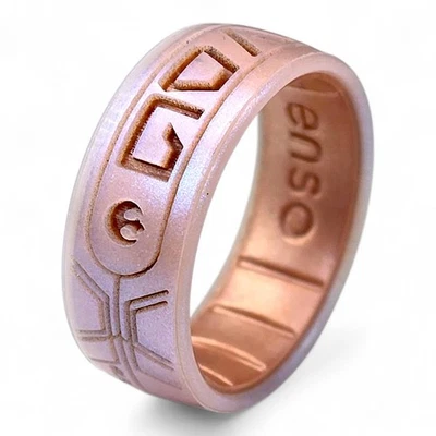 Anillos Enso Anillo de Silicona Star Wars - Te Amo (Aurebesh) - Piedra Lunar/Oro Rosa Foto 1 de 4