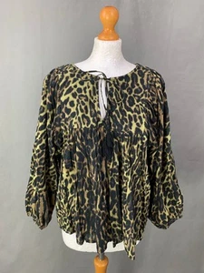 RALPH LAUREN TOP - Leopard Print - Bell Sleeves - Women's Size XS Extra Small - Picture 1 of 10