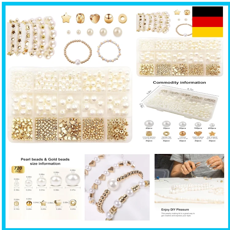 Eppingwin Große Pony-Perlen (6x9mm) – 8000+ Stück Im Eimer Für Schmuck Und Bastelarbeiten (Erdton)