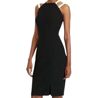 Lauren Ralph Lauren Black Halter Neck Sleeveless Sheath Dress Size 12 Old Money - Image 1 of 4