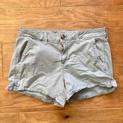 American Eagle Midi Shorts Women's Size 10 Slate Gray/Blue Super Stretch - Image 1 of 4