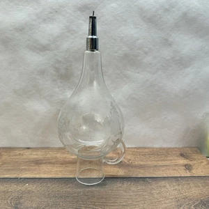 Vintage Glas Soda Siphon Barflasche Gravur Chrome - Bild 1 von 2