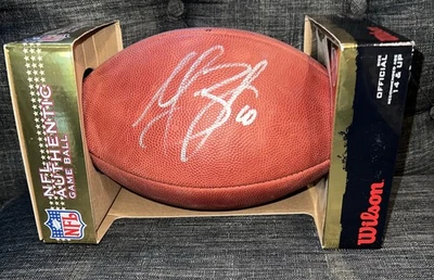 Pelota de juego auténtica de la NFL firmada/autografiada por Marc Bulger St. Louis Rams Foto 1 de 4