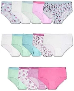 Fruit of the Loom Girls' Cotton Brief Underwear, 14 Pack - Basic Assorted - Picture 1 of 1