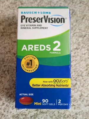 Bausch Lomb 90ct. PreserVision Areds 2 Eye Vitamin and Mineral Soft Gels 12/2025 - Image 1 of 2