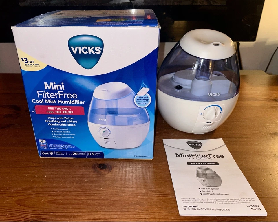 Mini humidificador de niebla fría sin filtro Vicks (VUL520W) Foto 1 de 4