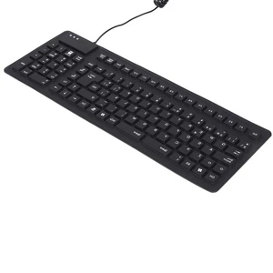 Keyboard 108 Key Spanish USB Wired Portable Foldable Quiet Waterproof Dustpro CT - Picture 1 of 22