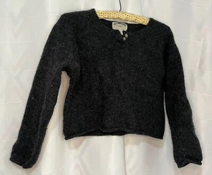 Abercrombie & Fitch Strickpullover Cropped Lammwolle Damen mittelgrau schwarz - Bild 1 von 4