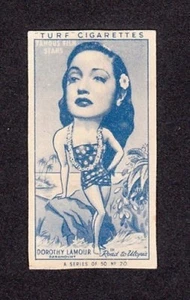 Dorothy Lamour Vintage Zigarettenkarte - Bild 1 von 1