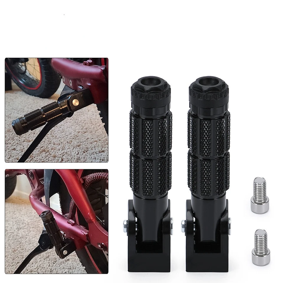 2PCS 8mm Folding Foot Pegs Bike Rider Racing Pedals Pegs Footrest For Motorcycle Foto 1 de 4