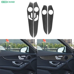 Real Carbon Fiber Interior Door Panel Cover For Benz C Class W205 GLC X253 15-20 - Foto 1 di 14