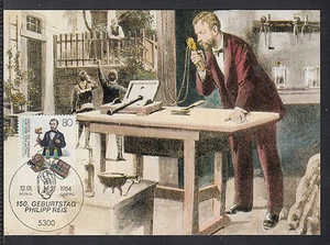 A-70) beautiful Maxi Card MC MK Germany 1984 - Philipp Reis / Telephone - Bild 1 von 1