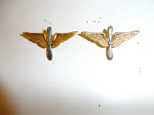 0116p pre WW2 1920s US Army Air Corps Officer's Collar Insignia pair IR30A10 - Picture 1 of 3