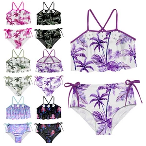 Girls Beachsuit Water Swimwear Holidays Bikini Ruffles Straps Set Playtime Park - Picture 1 of 73