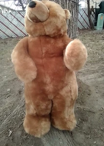 Giant Jumbo plush stuffed RARE Grizzly Bear 3 ft tall - Picture 1 of 7
