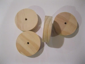 15 QTY - Círculo de madera de pino - 3"" Rnd3/4"" Agujero 1/4"" - Juego 15 = rueda de juguete artesanal - Imagen 1 de 2