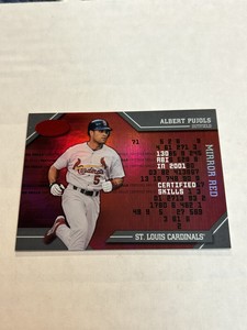 2002 LEAF CERTIFIED ALBERT PUJOLS 65/150 NUMBERS GAME MIRROR RED SP CARDINALS