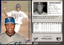 Anderson Hernandez 2005 Choice Norfolk Tides #16 Card *AutographDen*