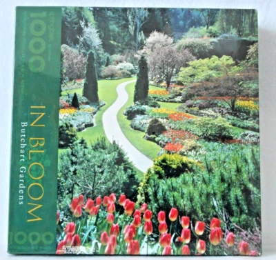 PUZZLE - SPRINGBOK "IN BLOOM - BUTCHART GARDENS"  FLOWERS VICTORIA, BC - NIP! - Image 1 of 3