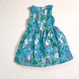 Mini Boden Blue Woven Rabbit Party Dress, Size 5/6 - Picture 1 of 4