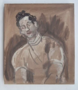 American Figurative Expressionist MCM Artist Male Portrait New York Oil Painting - Picture 1 of 19