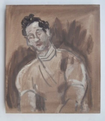 Retrato masculino expresionista figurativo americano MCM artista pintura al óleo de Nueva York Foto 1 de 4