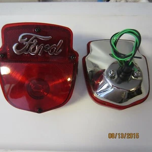1953-60 Ford F100 stainless RIGHT tail lights (no license window) with script. - Bild 1 von 1