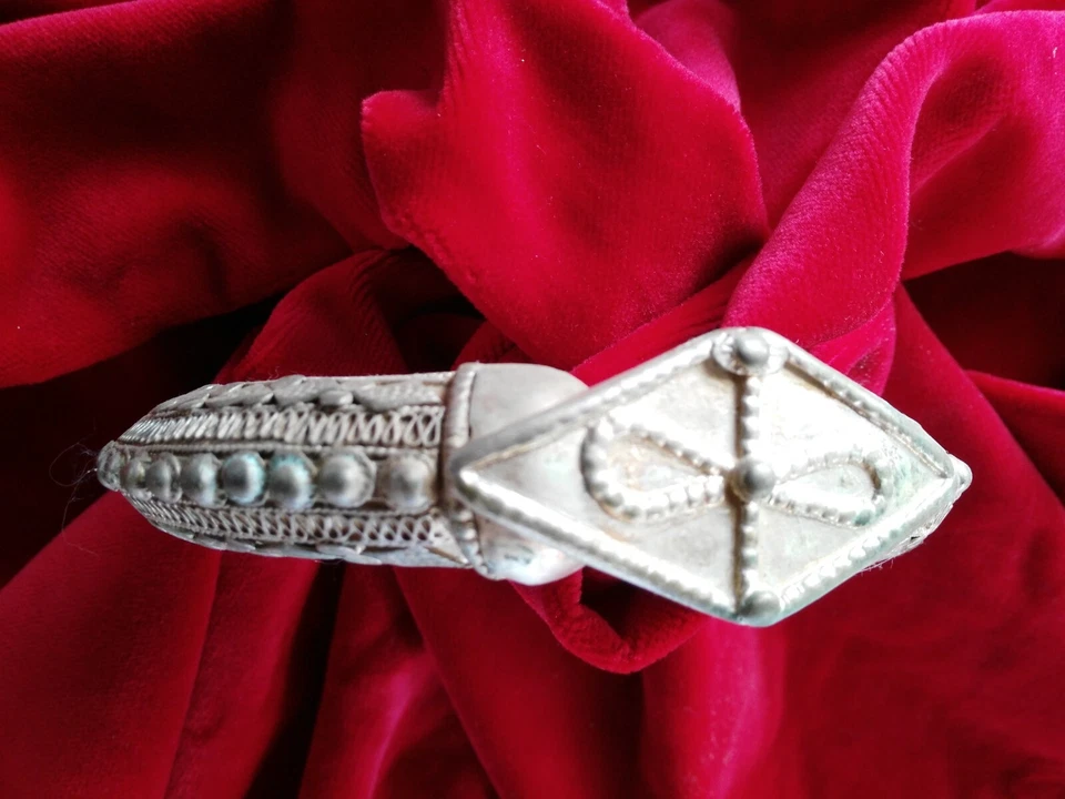 XIX secolo cavigliera/bracciale in lega di argento, artigianato berbero - Immagine 1 di 1